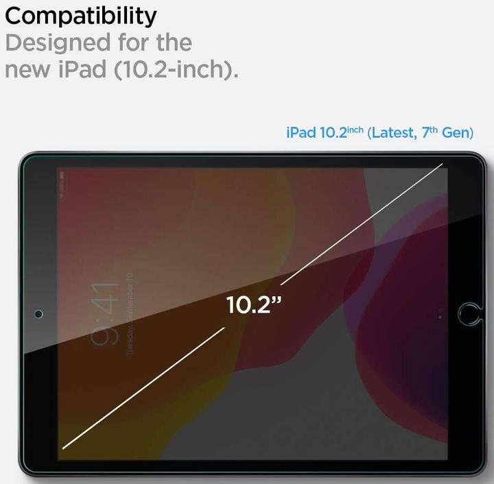 Actual product image Spigen TEMPERED GLASS GLAS.TR SLIM IPAD 10.2 2019 / 2020 / 2021 (1 Piece, iPad 2019 (7th gene))