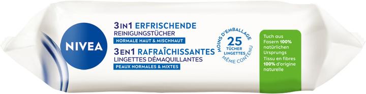 Image du produit NIVEA 3in1 Erfrischende Reinigungstücher (Chiffons de nettoyage, 25000 ml)