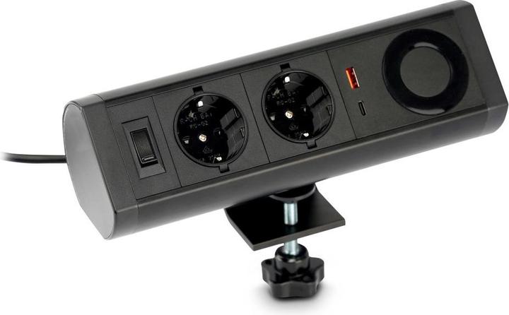 Productafbeelding Urban Factory Powee Bureau: Dubbel Eu stopcontact W/Usb-A (2 x, CEE 7/3, 1.35 m)
