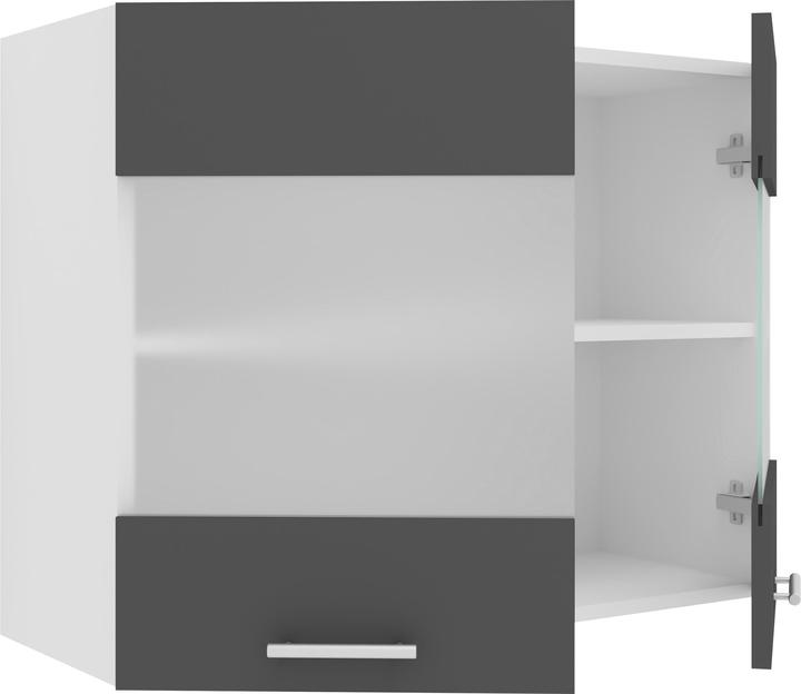 Produktbild VCM Küchenschrank Breite 80 cm Matt Glastür Hängeschrank Küche Küchenmöbel Esilo (80 x 60 x 31 cm)