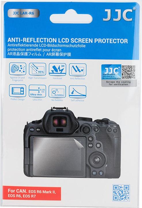 Image du produit JJC LAR R6 Anti Reflection LCD Screen Protector (Canon EOS R6 Mark II, Canon EOS R6, Canon EOS R7) (Protecteur d'écran)
