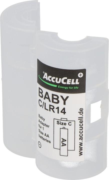 Produktbild AccuCell Universal Baby C Adapter für je 1x Mignon/AA auf Grösse Baby, C, LR14, FR14