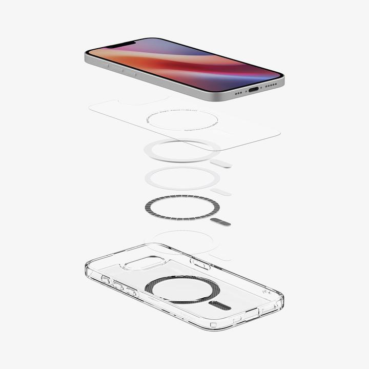 Actual product image Spigen Ultra Hybrid MagFit Kunststoff Back Cover Durchsichtig/Schwarz Apple iPhone 16e (Apple iPhone 16e)