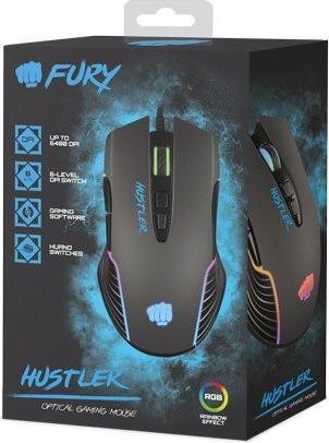 Actual product image Fury Hustler Mouse Ambidextrous USB Type-A Optical 6400 DPI (Cable)