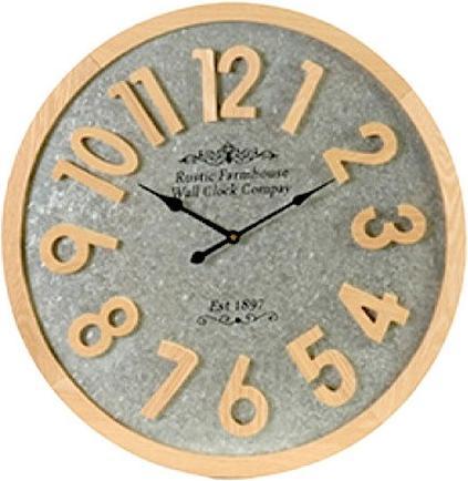Produktbild Bekos Grosse Wanduhr mit Holzrahmen und Holzziffern 60 cm (60 cm)