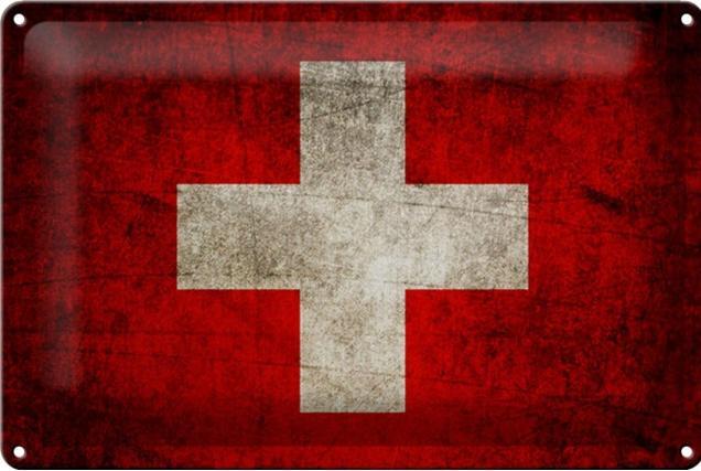 Image du produit Femer Plaque en métal 30x20cm drapeau suisse (30 x 20 cm)