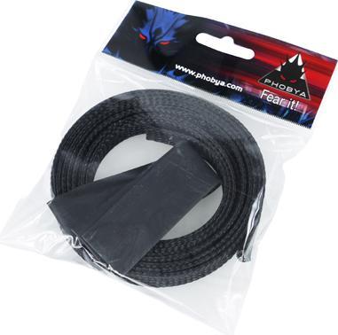 Actual product image Phobya Simple Sleeve Kit 13mm (1/2' Black 2m incl. Heatshrink 3 (1 x)