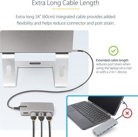 Produktbild StarTech COM USB-C Triple-Monitor Multiport Adapter HDMI/DisplayPort USB Hub 3-Port 10Gbps USB Hub P (USB-C, 3 Ports)