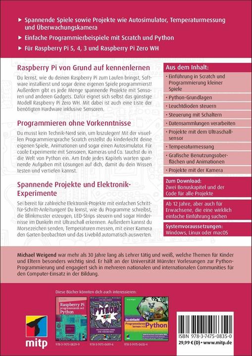 Produktbild Raspberry Pi für Kids (Deutsch, Michael Weigend, 2024)