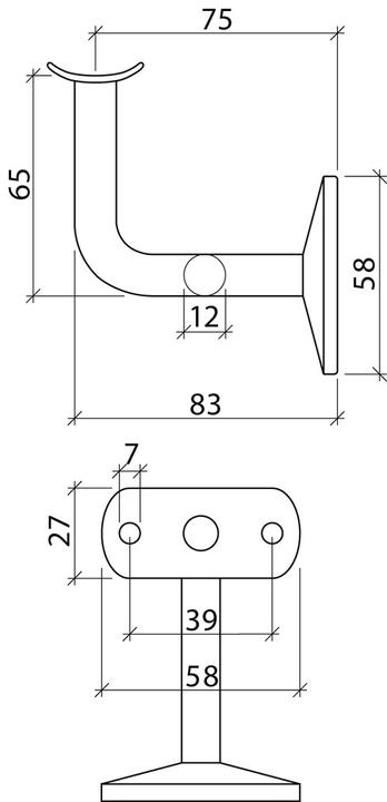 Actual product image Webi Handrail supports (Stainless steel)