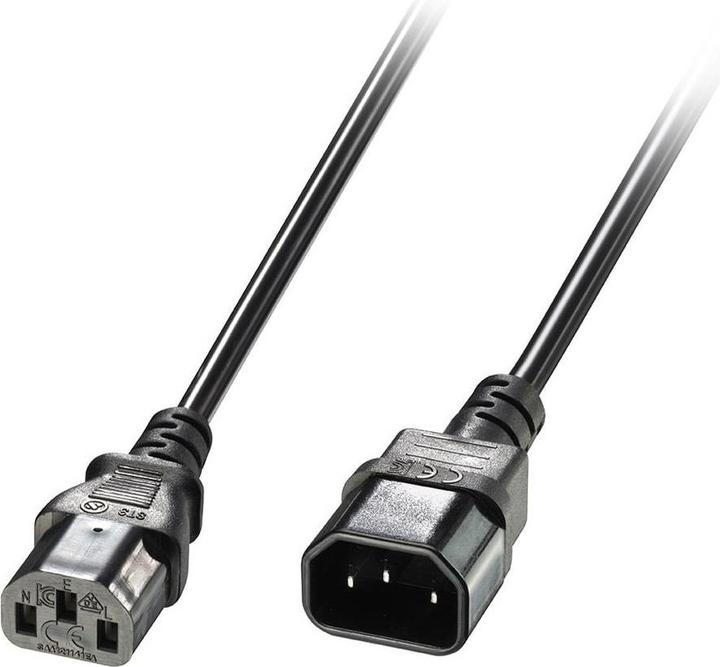 Actual product image Lindy IEC power cable C14 to IEC C13 (1 m)
