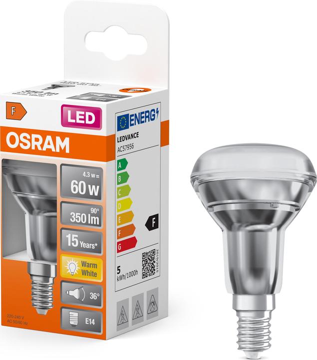 Produktbild Osram Led Star R50 (E14, 4.30 W, 345 lm, 1 x, F)