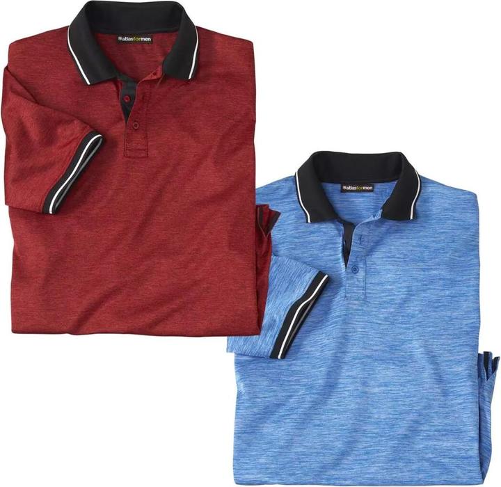 Atlas For Men 2erPack melierte Poloshirts Sport (M)