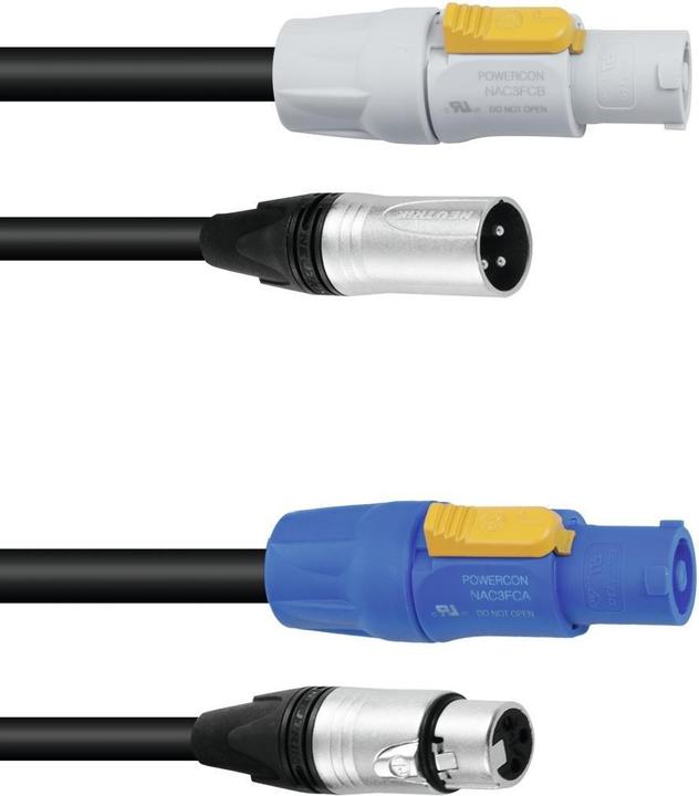 Image du produit Psso Câble combiné DMX PowerCon/XLR 3m (3 m, XLR, PowerCon)