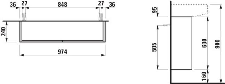 Actual product image Laufen Running Sonar washbasin base, 2 doors, fits washbasin 810347