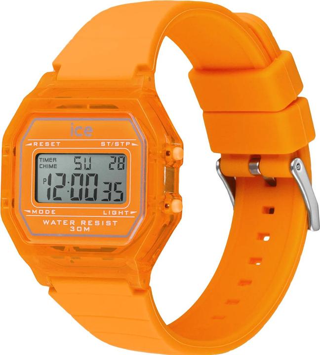 Produktbild ICE Watch Ice Digit Retro Neon Orange Clear Small (Digitaluhr, 32 mm)