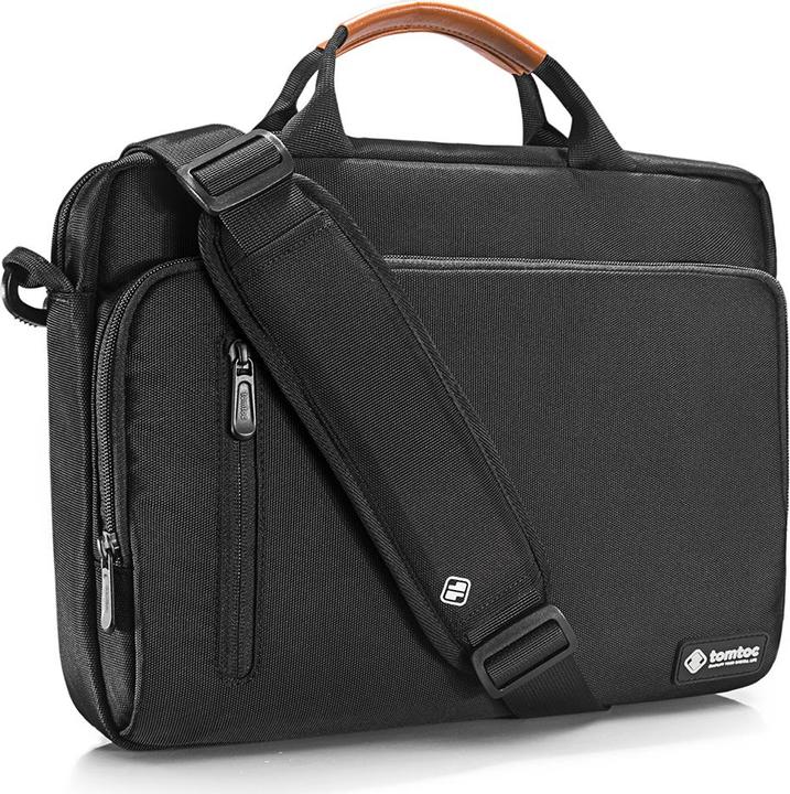 Actual product image tomtoc - Defender Laptop Briefcase (A43D3D1) - with Shoulder Strap, Ultra Protection, 14″ - Black (14")