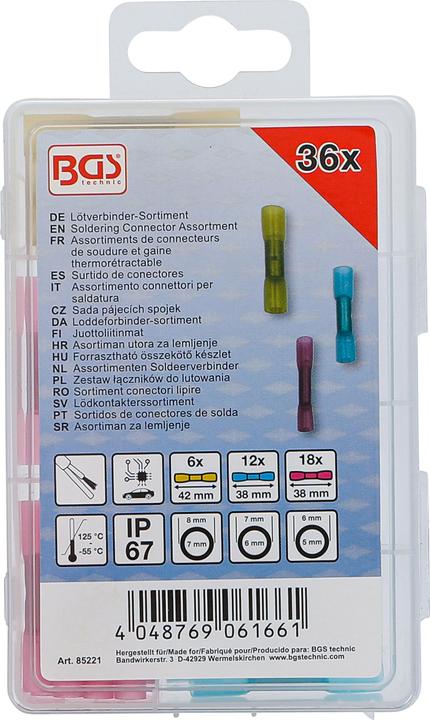 Actual product image BGS Soldering Connector Assortment | with Shrink Tube | 36 pcs.