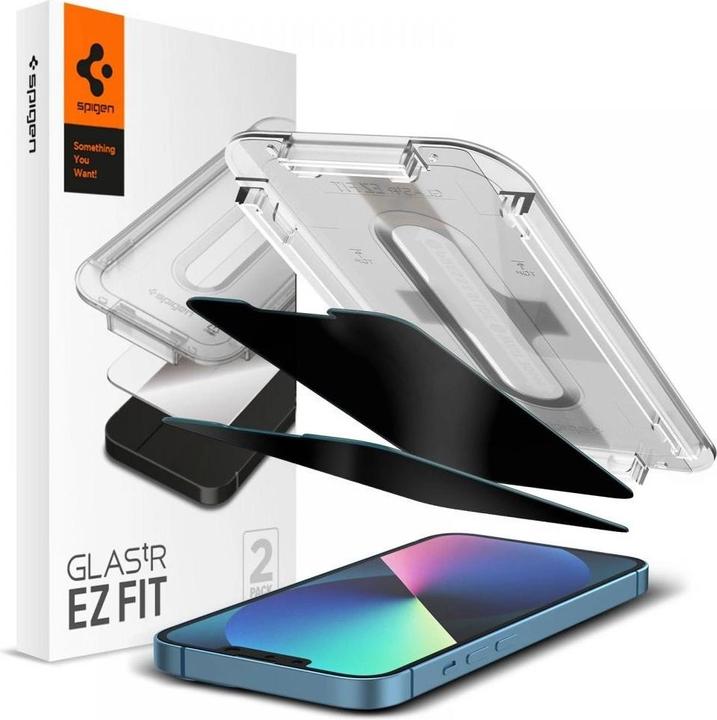 Spigen TEMPERED GLASS.TR "EZ FIT" 2-PACK IPHONE 13 / 13 PRO PRIVACY (2 Piece, Apple iPhone 13, Apple iPhone 13 Pro)