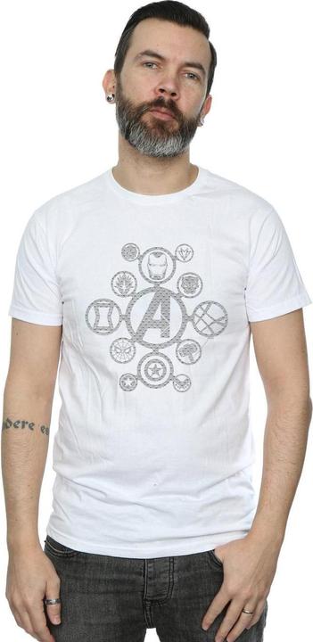 Produktbild Avengers Infinity War Distressed Metall Icons TShirt (M)