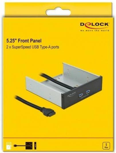 Actual product image Delock Front Panel 2x USB-A for 5.25 bay