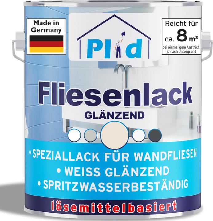 Actual product image Plid Tile paint cream white 0.75l / Bathroom & kitchen, Bathroom tile paint (Cream white, 0.75 l)