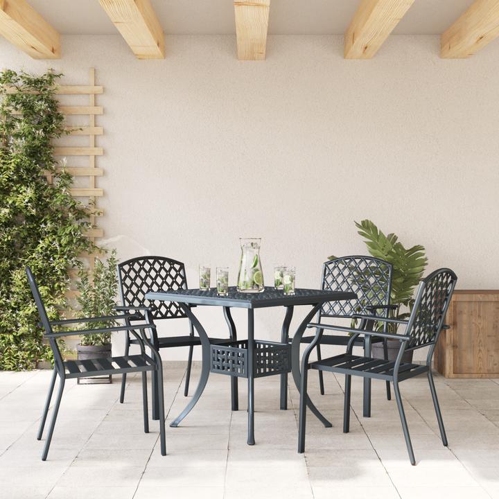 Produktbild VidaXL Gartenstühle 4 Stk. Stapelbar Anthrazit Stahl