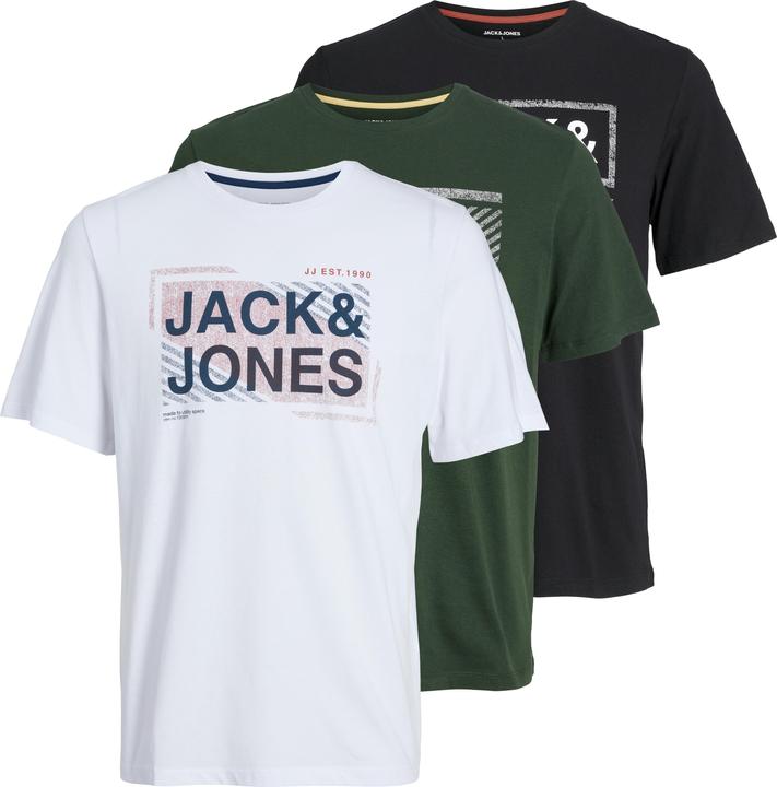 Jack & Jones 3er-pack Gedruckt Rundhals T-shirt T-shirt (L)