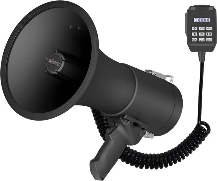 Image du produit Velleman Mégaphone puissant de 50 W avec sirène intégrée, fonction d'enregistrement, contrôle du volume, (Porte-voix)