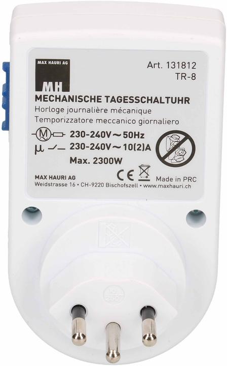 Produktbild Max Hauri Zeitschaltuhr 24h analog, Schalter (Typ 12)