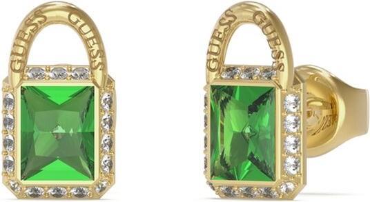 Guess Modern Gold Plated Shiny Padlock Earrings JUBE02194JWYGGNT/U