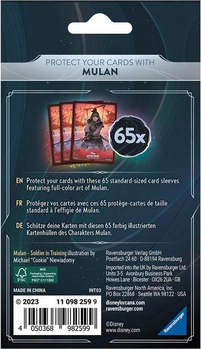 Image du produit Ravensburger 11098259 - Pochettes de cartes Disney Lorcana Motif B Set2