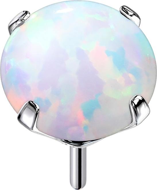 Image du produit Star Piercing Threadless argenté avec opale blanche sertie (sans laiton, Titane G23)