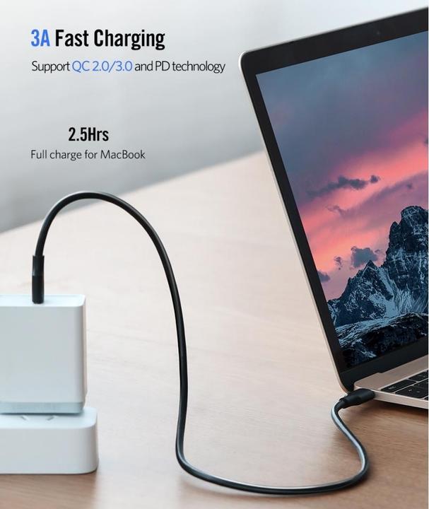 Produktbild Ugreen USB-C Power Delivery QC 3.0 20V 3A 60W (1 m, USB 2.0)