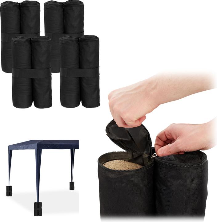 Actual product image Relaxdays Gazebo Weights, Pack of 4 (27 cm, 12 cm)