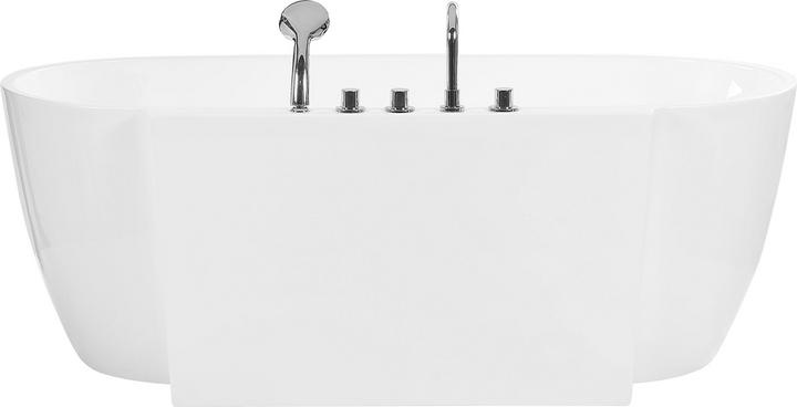 Produktbild Beliani Badewanne freistehend weiss mit Armatur oval 170 x 80 cm ROTSO (286 l, 80 cm, 170 cm)