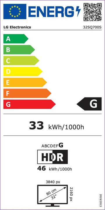 Etichetta energetica LG 32SQ700S-W (3840 x 2160 pixel, 32")
