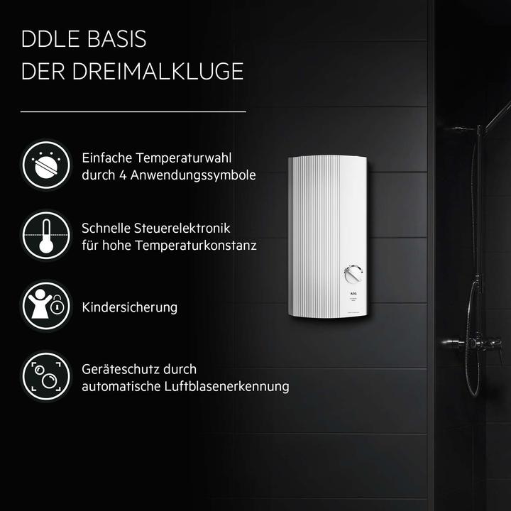 Immagine prodotto AEG Haustechnik DDLE Basis 18/21/24 kW Scaldabagno elettronico istantaneo, selezione della temperatura tramite