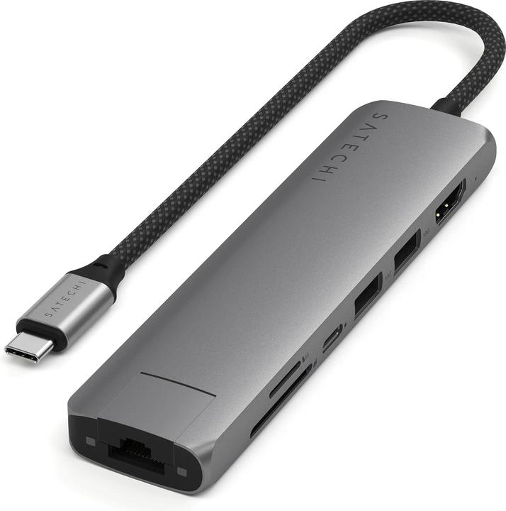 Satechi Slim 7 Multiport Hub Space Grey (USB-C, 7 Porti)