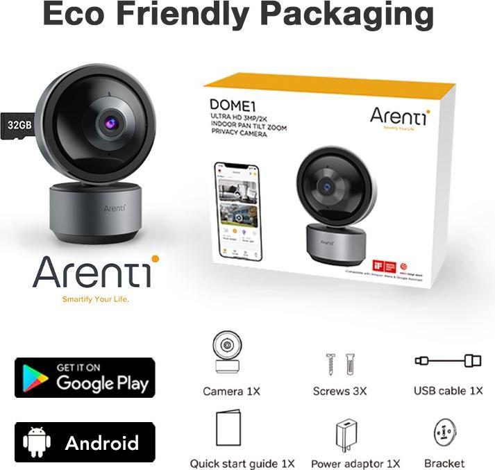 Actual product image Arenti DOME1 3MP/2K (2880 x 1600 pixels)