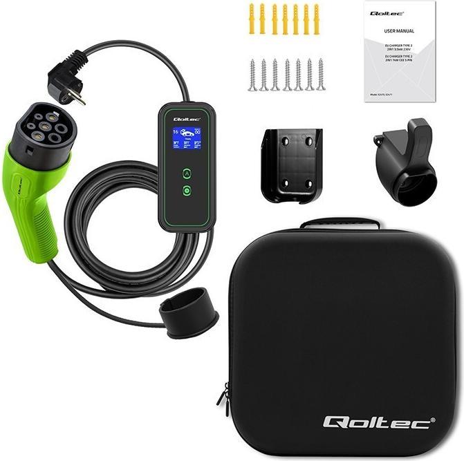 Actual product image Qoltec Mobile EV charger with adjustable 2in1 mode