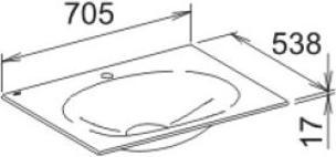 Produktbild Keuco Keramik-Waschtisch EDITION 11 m 1L-Boh 704x17x538mm we (538 mm, 800 mm)