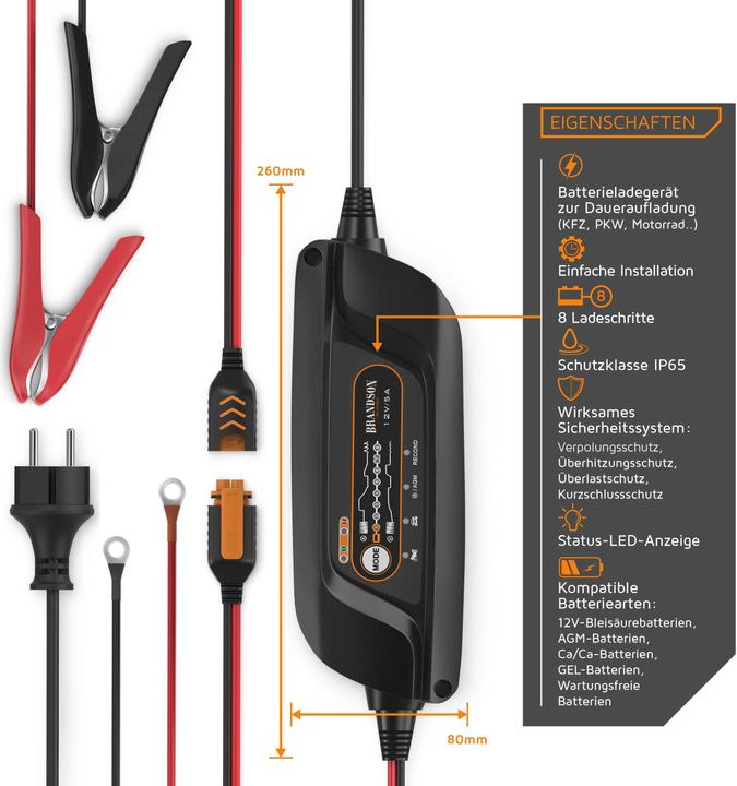 Produktbild Brandson Autobatterie Ladegerät