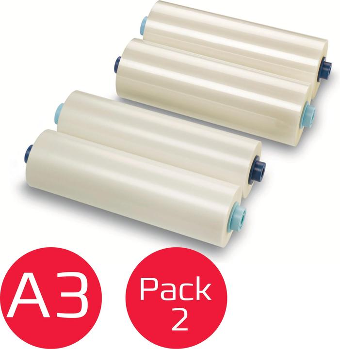 Produktbild GBC Rollen-Laminierfolie RollSeal EZload, glänzend, 150 mic 2 x 75 mic, bis DIN A3, Poleysterfilm, Kernd (30.5 cm x 75m, 2 Stück, 75 µm)