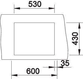 Actual product image Blanco Claron 500-U (Undermount sink, 44 cm, 54 cm)