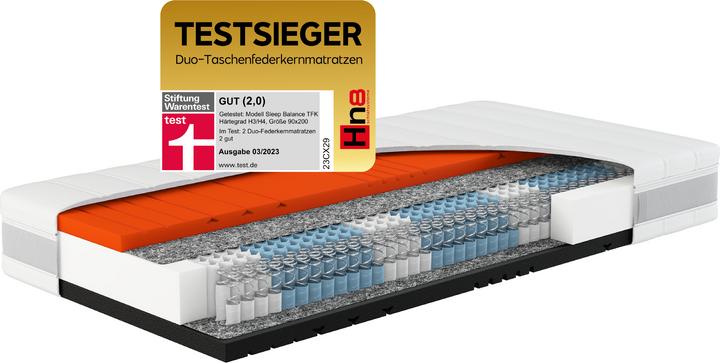 Actual product image Hn8 Test winner Sleep Balance TFK (160 x 200 cm, Spring core)