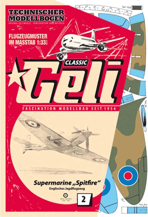 Actual product image Geli supermarine spitfire cardboard model