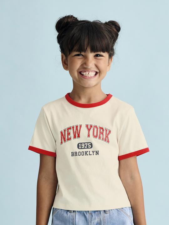Actual product image Vertbaudet Mädchen Cropped-Shirt im College-Look (128)