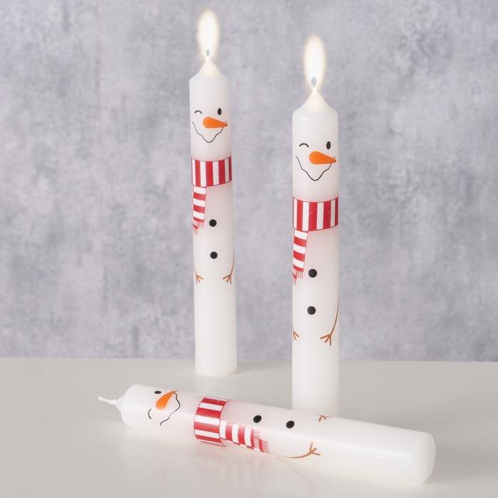Produktbild Boltze Home Weihnachtskerze Palina 2 Stück, Rot/Weiss (3 Stk.)