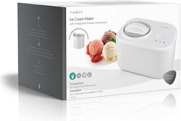 Actual product image Nedis Ice cream maker | 1.0 l | White | Plastic (EU plug)